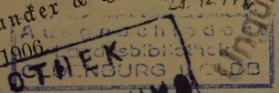 Stempel / Landesbibliothek  [Ausgeschieden Landesbibliothek Oldenburg Oldb.]