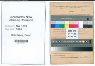 Entnazifizierung Peter Ritterhaus , geb. 03.07.1888 (Kaufmaennischer Angestellter)