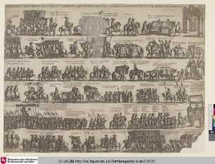VERO DISEGNO DELL ORDINE TENUTO DA N[ost]ro S[igno]re CLEMENTE VIII PONTEFICE MASSIMO NEL FELICIS[simo] INGRESSO DI S[ua] S[antità] NELLA CITTA DI FERRARA LANNO 1598 [Einzug Clemens VIII. in Ferrara; Procession for the entrance of Pope Clement VIII into Ferrara; La représentation de l'ordre de la marche pout l'entrée du Pape Clément VIII dans la ville de Ferrare en 1598]