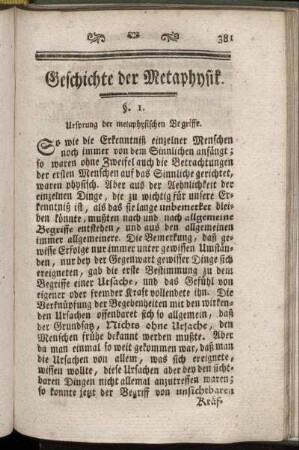 Geschichte der Metaphysik.