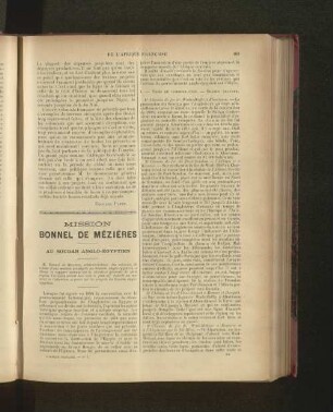 Mission Bonnel De Mézières Au Soudan Anglo-Égyptien.
