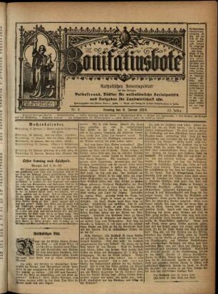 Erste Ausgabe vom Sonntag, den 09. Januar 1916.