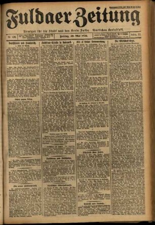 Ausgabe vom Freitag, den 28. Mai 1926.