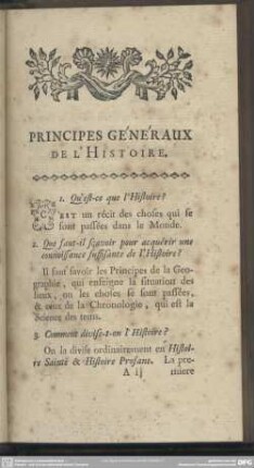 Principes Généraux De L' Histoire