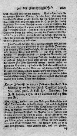 Kurzer Inbegriff der ganzen Policeywissenschaft.