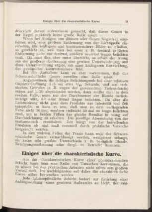 Einiges über die charakteristische Kurve.