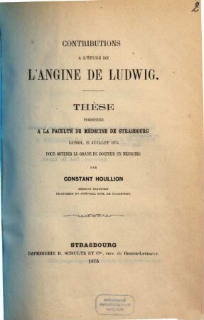 Contributions à l'étude de l'angine de Ludwig
