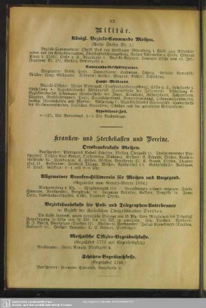 Kranken- und Sterbekassen und Vereine