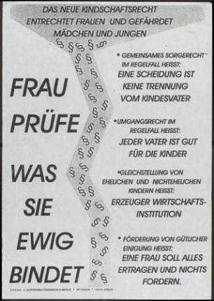 Frau prüfe was sie ewig bindet