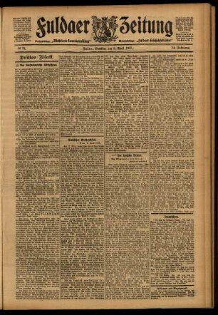 Dritte Ausgabe vom Samstag, den 06. April 1907.