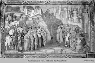 Ausmalung der Cappella della Croce : Kreuzlegende : Anbetung des Kreuzes