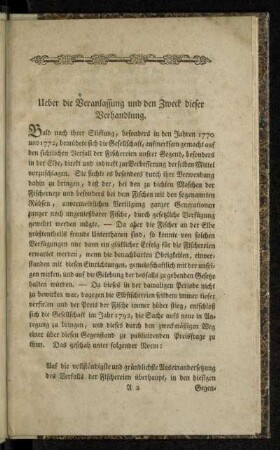 Ueber die Veranlassung und den Zweck dieser Verhandlung.