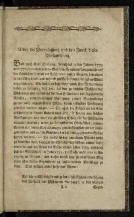 Ueber die Veranlassung und den Zweck dieser Verhandlung.