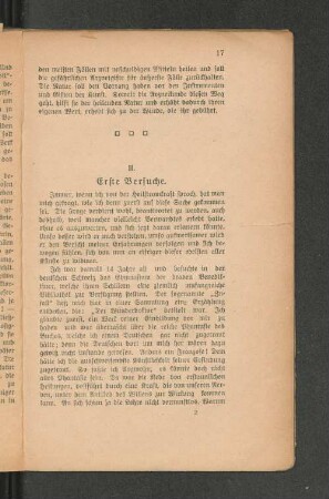 II. Erste Versuche.