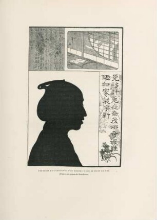 Portrait en silouette d'un membre d'une réunion de Thé. (D'apres une gravure de Koua-Setsou.)