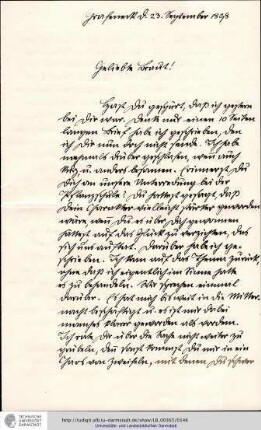 Brief vom 23.09.1898