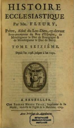 Histoire Ecclesiastique, 16. Depuis l'an 1198 jusques à l'an 1230