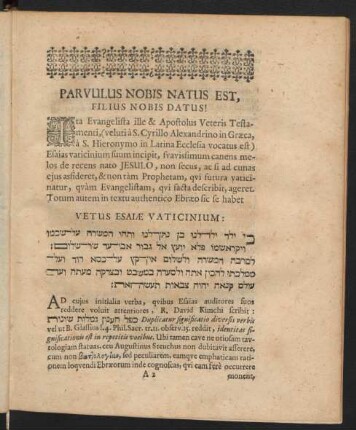 Parvulus Nobis Natus Est, Filius Nobis Datus!