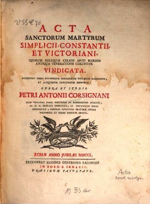 Acta Sanctorum Martyrum Simplicii