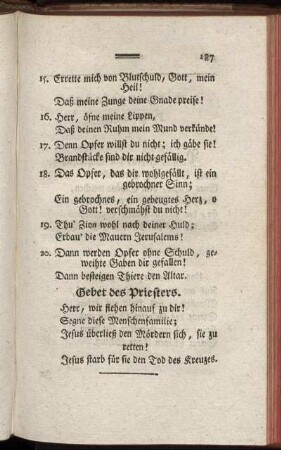 Gebet des Priesters.