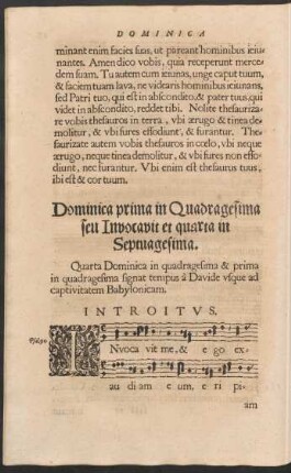 Dominica prima in Quadragesima seu Invocavit et quarta in Septuagesima.