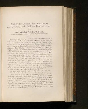 Ueber die Quellen der Ansteckung mit Typhus nach Berliner Beobachtungen