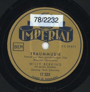 Titel A: Traummusik Titel B: Du gehst durch all meine Träume