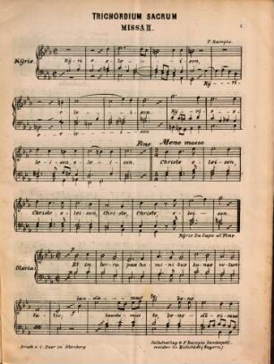Trichordium sacrum. [9], Missa II : nebst Orgelbegleitung ad libitum und Pange lingua II