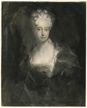 Pesne, Antoine: Charlotte Luise Gräfin von Schwerin. Öl auf Leinwand; 80 x 65 cm. um 1713. Vor der Restaurierung, aus Schlossbergung