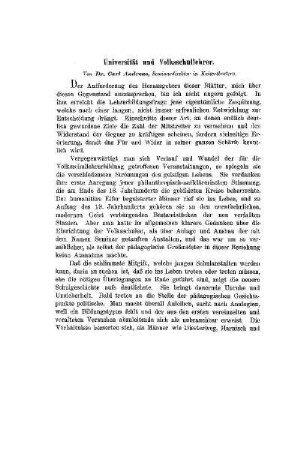 Universität und Volksschullehrer