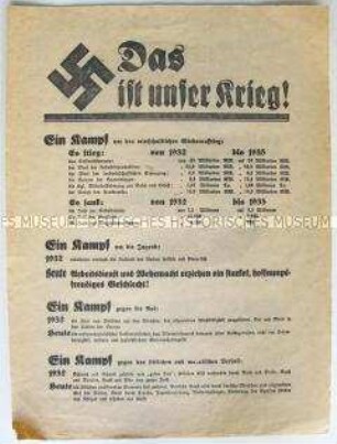 Propagandaflugblatt zur "Reichstagswahl" 1936