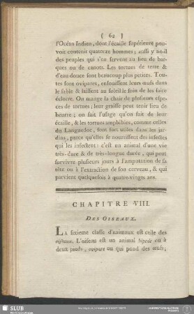 Chapitre VIII. Des Oiseaux