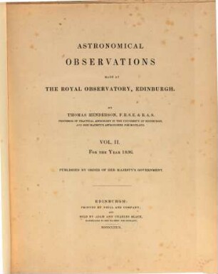 Astronomical observations made at the Royal Observatory, Edinburgh. 2. 1836