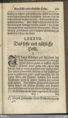 LXXXVII. Das feste und nützliche Holtz