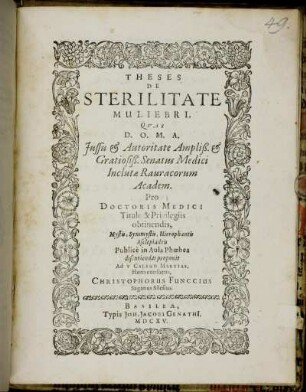 Theses De Sterilitate Muliebri