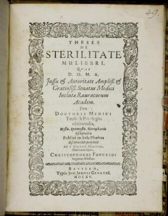 Theses De Sterilitate Muliebri