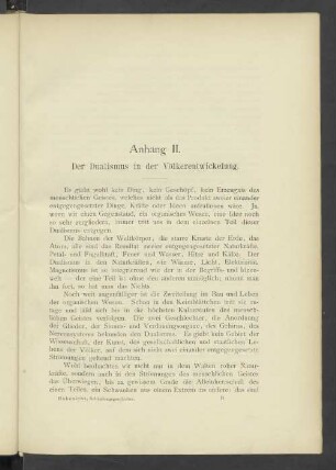 Anhang II. Der Dualismus in der Völkerentwickelung