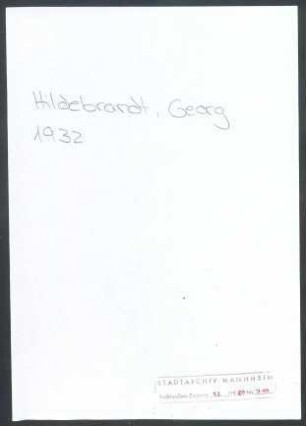 Hildebrand, Georg, Berlin z. Zt. Nassau, an Wichert