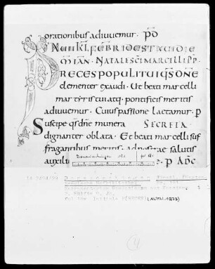 Hs.191 & Sacramentarium Gregorianum & fol 18v