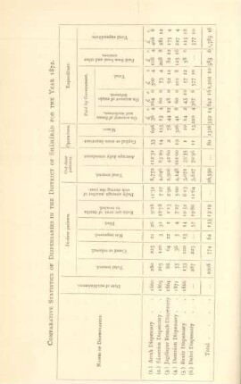 Comparative statistics of dispensaries in the district of Sháhábád for the year 1872