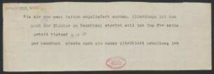 Brief an Unbekannt : o.D.