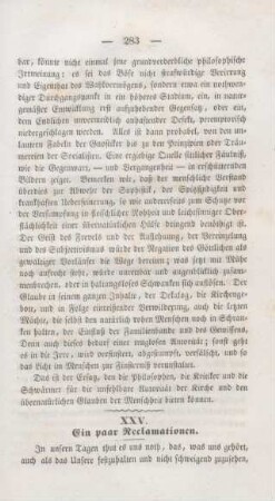 283-284 Ein paar Reclamationen