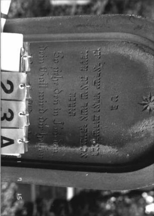 Grabstein 23 [Hahn S. 186 Grab-Nr. 29]: Grabstein 23A [Hahn S. 186 Grab-Nr. 29]