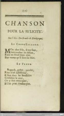 Chanson Pour La Fe'licite'