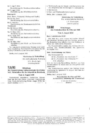 Mitteilungen des Zentralinstituts für Film und Bild : 111/53 vom 1. August 1953