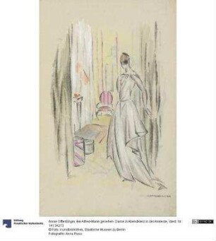Bei Alfred-Marie gesehen: Dame in Abendkleid in der Ankleide