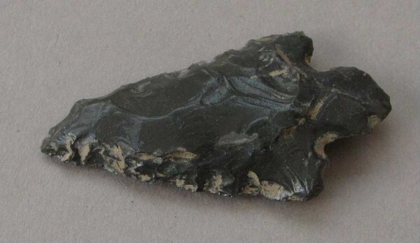 Arrowhead made from obsidian