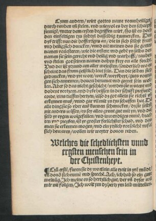 Welches die schedlichsten unnd ergsten menschen seyn in der Christenheyt.