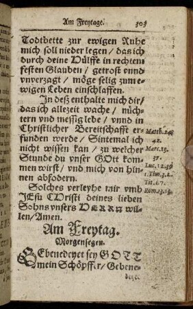 Am Freytag. Morgensegen
