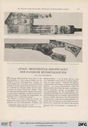 Einige Meisterstück-Zeichnungen der Danziger Büchsenschäfter